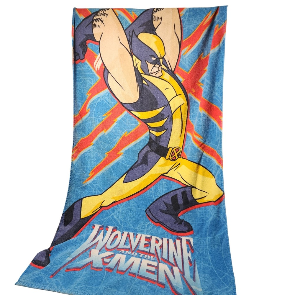 Vintage‎ Wolverine and the X Men Marvel Comics Beach Towel Cartoon Character